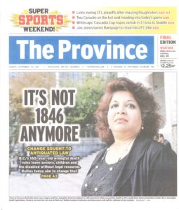The Province - Sept 25 2011 - It's Not 1846 Anymore Headline